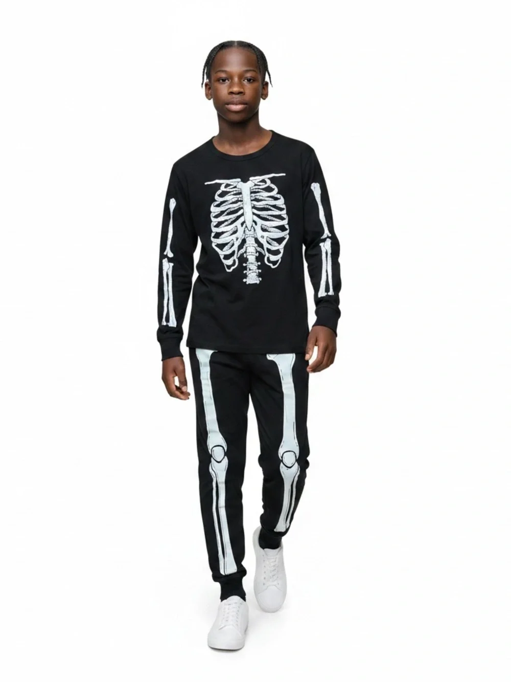 The Children's Place Kids Skeleton Lounge Set Size L 10-12 Halloween Costume